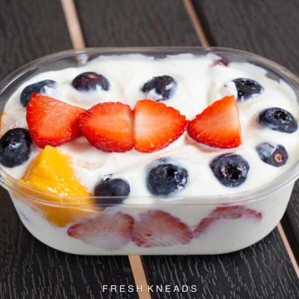 Greek yoghurt and fruits mix