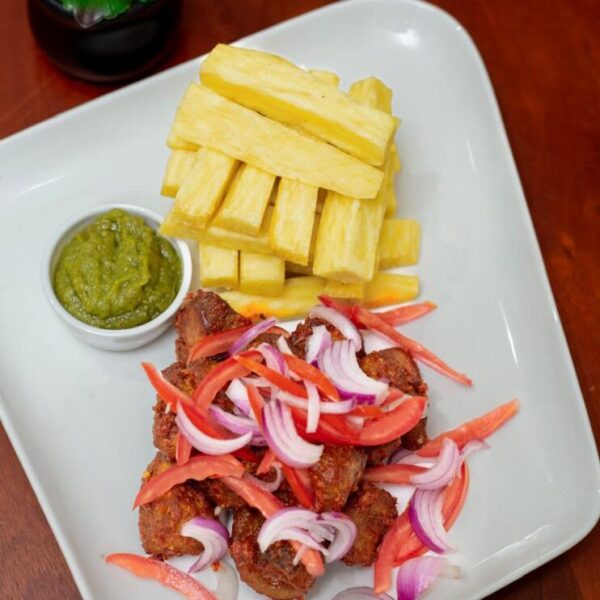 Fried Yam and Pork Chops