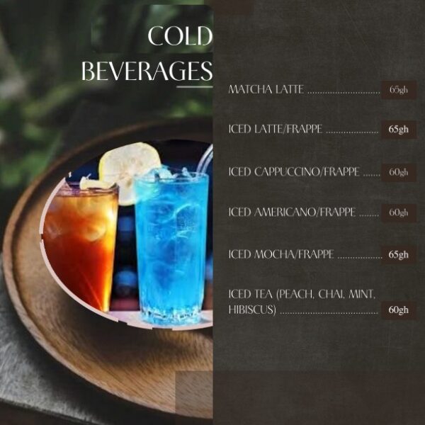 Cold Beverages Menu
