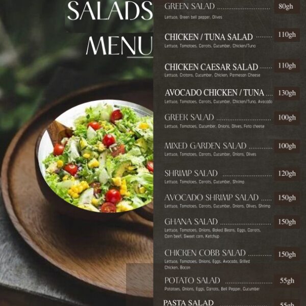Salads Menu
